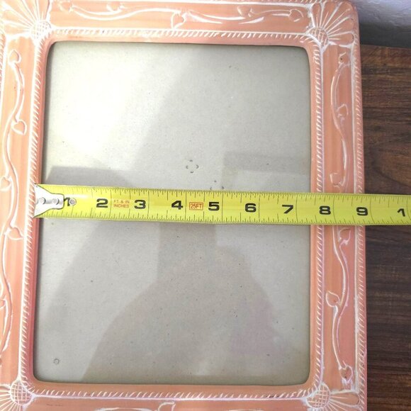 Vintage Terragrafics Coral Ceramic Picture Frame 1986 Handcrafted 8"x10" Floral - Picture 4 of 10